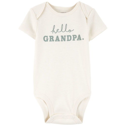 Baby Hello Grandpa Announcement Bodysuit