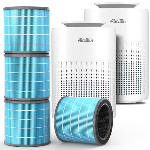2 Pack Air Purifiers for Home with HEPA Filters, Portable Air Purifier with Nightlight Speed Control, For Bedroom Living Room, 24dB Filtration System, AP070B