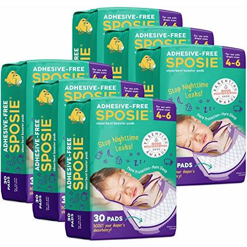 Sposie Diaper Booster Pads Size 4-6, 180 Count - Diaper Pads Inserts Overnight, Cloth Diaper Inserts and Overnight Diapers, Diaper Liners Baby Products, Nighttime Diapers