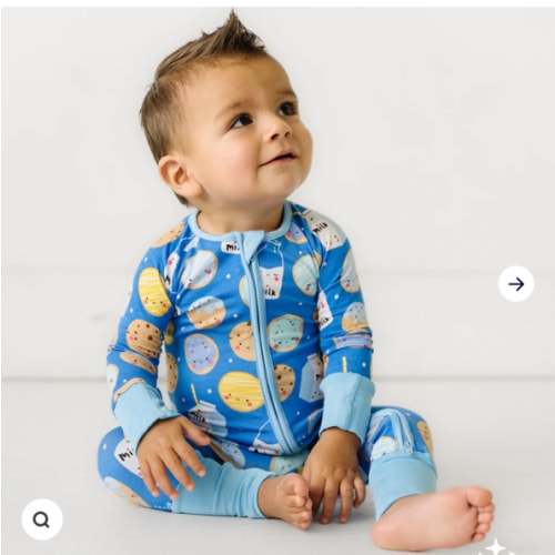 Blue Cookies & Milk Zippy - Little Sleepies