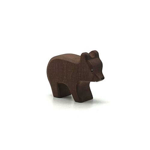 Handcrafted Open Ended Wooden Toy Animal - Bear small running