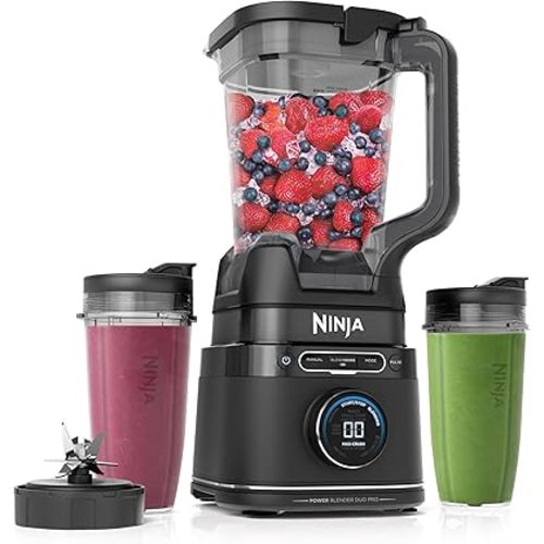 Ninja Detect Power Blender Pro + Personal Single-Serve, BlendSense Technology, For-Smoothies, Food and More, Compact Kitchen Countertop, 1800 P-Watts, 72 oz. Pitcher, (2) 24 oz. Cups, Black, TB301
