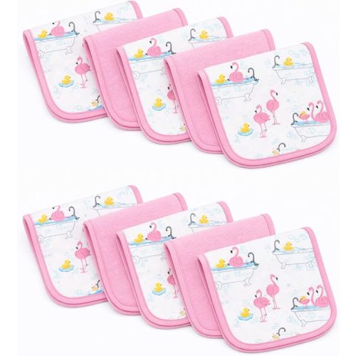 River 10-Pack Baby Terry Washcloths 100% Organic Cotton Absorbent for Baby and Toddler Boys & Girls, White, One Size