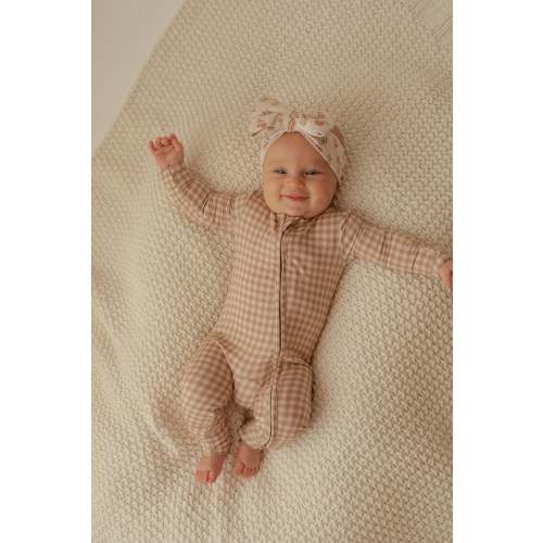 Gingham | Bamboo Zip Romper – Annie Bean And Co