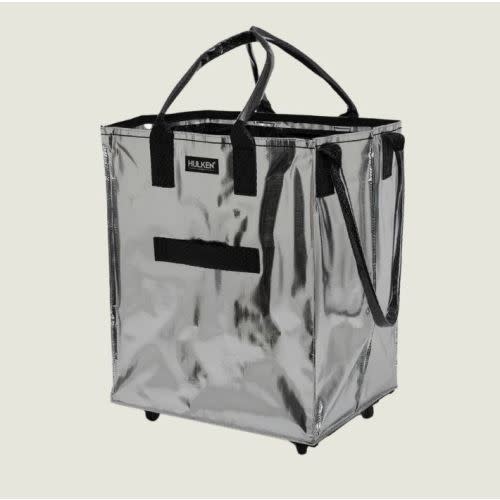 Silver Tote Bag | Foldable Bag on Wheels – Hulken®