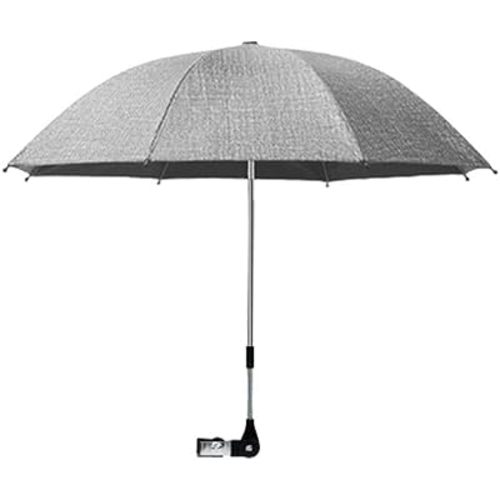 Convenient and Lightweight, Clip-On, Adjustable steering, The top of the umbrella can adjusted to bend, Universal, Umbrella Baby Stroller, Stroller Umbrella Attachment for Sun Protection Cowboy Grey