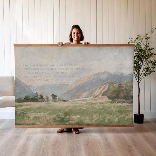 Bless The Lord Canvas Art: Vintage Bible Verse Wall Decor | 570