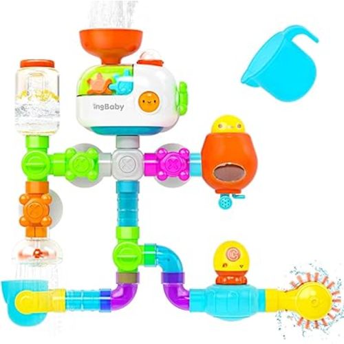 Toddler Bath Toys with Pipe Tubes, Baby Bathtub Toy, Great for Kids Boys Girls