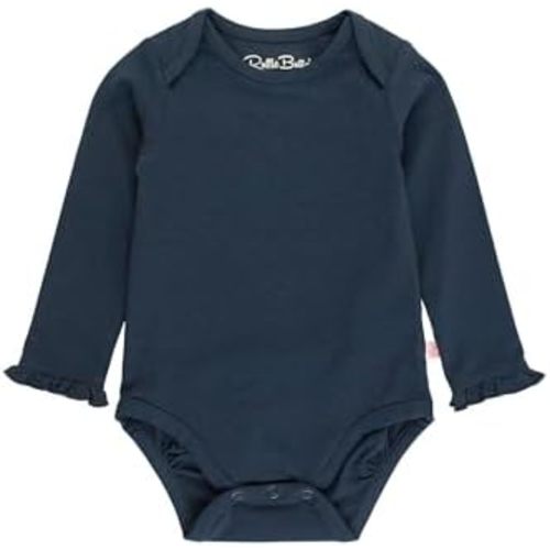 RuffleButts Baby/Toddler Girls Knit Long Sleeve Ruffle Layering Bodysuit with Snaps