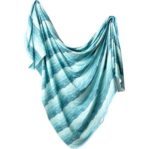 Copper Pearl Large Premium Knit Baby Swaddle Receiving Blanket Waves