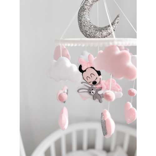 Crib/Cot baby mobile. Disney baby felt mobile. Mobile for girl with Mickey/Minnie Mouse. personalized toy for the baby. baby shower gift