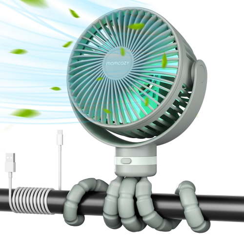 Momcozy 8000mAh Portable Stroller Fan, 27H Ultra-long Battery Life Detachable 4 Speed 360°Rotate LED Night Light with 2 Modes, USB Rechargeable Handheld Cooling Fan for Travel/Car Seat/Bedroom, Momcozy Portable Stroller Fan-Green - Walmart.ca
