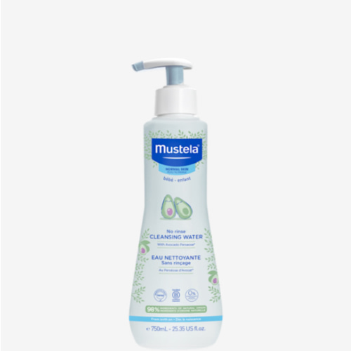 Mustela Baby Cleansing Water - No-Rinse Micellar Water - with Natural Avocado & Aloe Vera - for Baby's Face, Body & Diaper - 1 or 2-Pack - Various Sizes