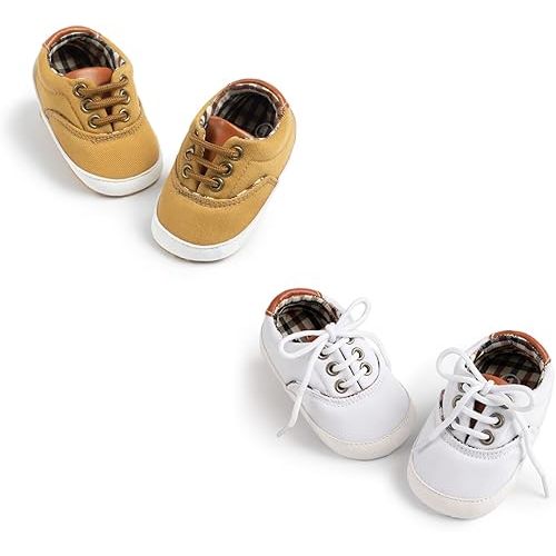 Morbido Infant Baby Boys Girls Canvas Sneaker Toddler Slip On Anti Skid Newborn First Walkers Candy Shoes for 0-18 Months