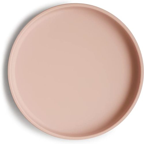 mushie Classic Silicone Suction Plate | BPA-Free Non-Slip Design (Blush)