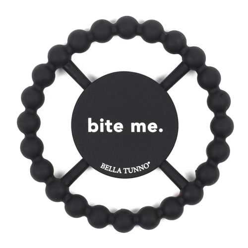 Bella Tunno Happy Teether – Soft & Easy Grip Baby Teether Toy, Silicone Teether Ring to Help Soothe Gums, Non-Toxic and BPA Free, Bite Me