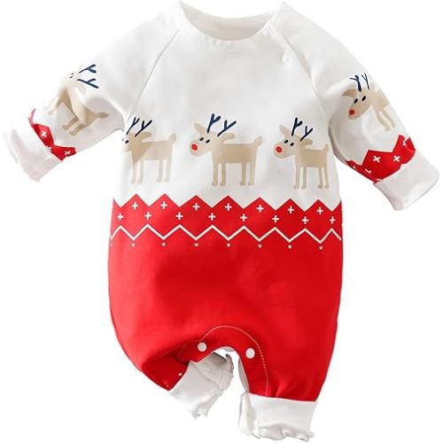 My First Christmas Baby Boy Girl Outfit Newborn Romper Infant Long Sleeve Xmas Santa Onesie Elf Reindeer Clothes