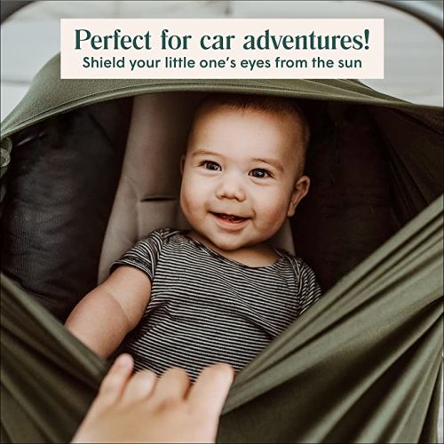 Simka Rose Breathable Nursing Cover Up and Car Seat Cover for Babies - Breastfeeding Cover for Baby Boy & Girl - Adjustable Stretchy Infant Carseat Canopy Carrier Cover for Summer - Carseat Cover