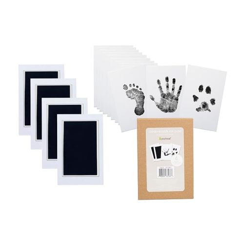 Pearhead Clean-Touch Ink Pad 4-Pack, Baby Handprint or Footprint Clean-Touch Inkless Ink Pad Kit, Ink Pad for Cat or Dog Pawprints, Baby and Pet Keepsake Ink Pads, Set of 4