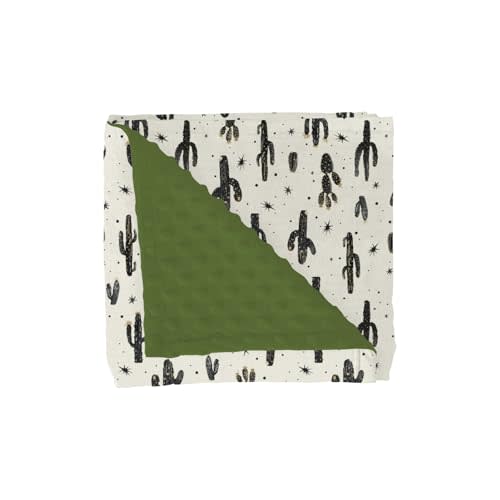 Boho Cactus Baby Blanket for Girl Boy Dotted Backing Double Layer Retro Black Golden Cactus Soft Swaddle Receiving Blanket Wild Cactus Western Plants Newborn Toddler Nursery Bed Blanket 30x40