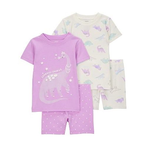 Baby Girl Carter's 4-Piece Dinosaur Print Snug Fit Cotton Pajamas