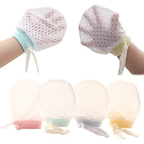 Cute Boys Girls Cotton No Scratch Gloves Drawstring Adjustable Mittens for Baby Infants