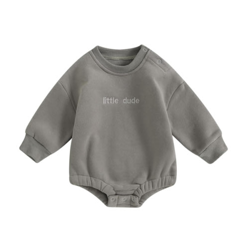 VISGOGO Newborn Infant Baby Boy Girls Oversized Romper Little Dude Sweater Onesie Coming Home Outfit Neutral Clothes