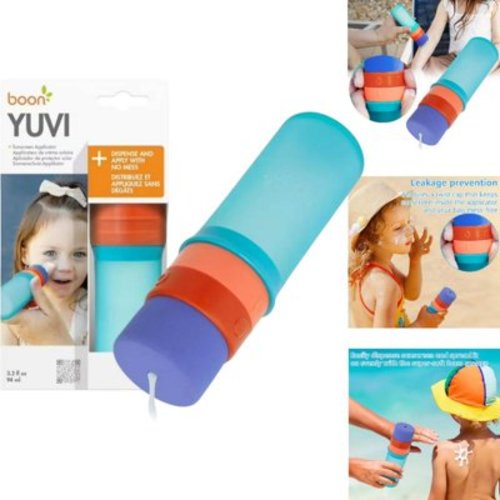 Boon Yuvi Sunscreen Applicator for Kids Refillable and Spill Proof Kids Suns-creen Applicator with Soft Foam Sponge - 1 Count