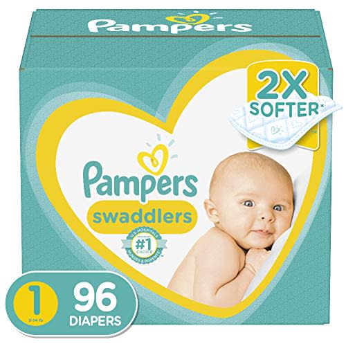 Diapers Newborn / Size 1 (8-14 lb), 96 Count - Pampers Swaddlers Disposable Baby Diapers, Super Pack