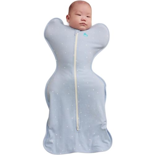Love to Dream Swaddle Up Original, Arms Up Position, Light and Ultra Breathable Cotton - Wearable Blanket - 1.0 TOG - (20-24°C) Ideal for Moderate Temps (Twinkle Powder Blue, Newborn, 2.2–3.8kg)
