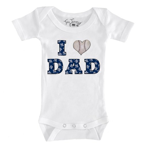 Infant New York Yankees Tiny Turnip White I Love Dad Bodysuit