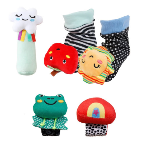 Montessori Baby Sock Rattles Set of 5