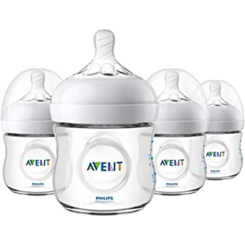 Philips Avent Natural Baby Bottle, Clear, 4 Oz, 4 Pack, SCF010/47