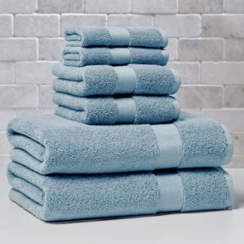 Better Homes & Gardens Signature Soft Solid 6 Piece Towel Set,Blue Silver