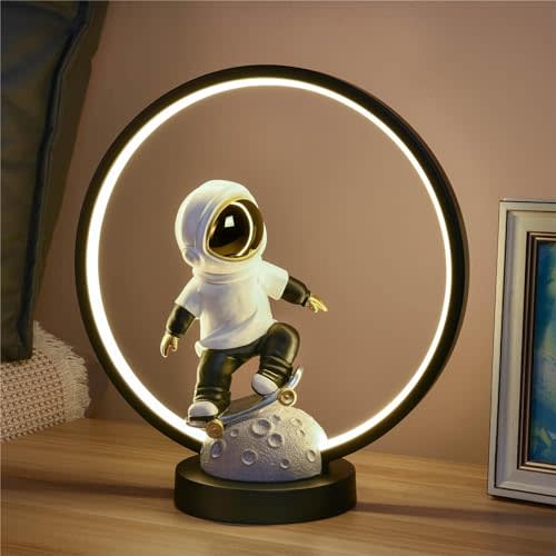 Saysmile Astronaut Night Light for Kids Adults, LED Bedside Table Lamp Nightstand Lamp with USB Plug for Kids Room, Bedroom, Living Room - Idea Gifts for Birthday, Christmas