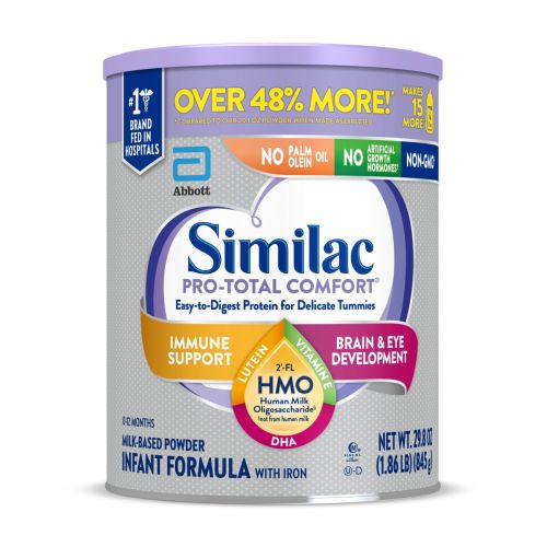 Similac Pro-Total Comfort Infant Formula with Iron, Gentle, Easy to Digest Formula, with 2’-FL HMO for Immune Support, Non-GMO, Baby Formula Powder, 29.8 oz Can