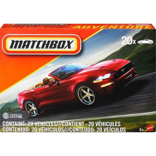 Matchbox Cars, 1:64 Scale Toy Cars, Buses and Trucks for Kids and Collectors, Set of 20, Styles May Vary