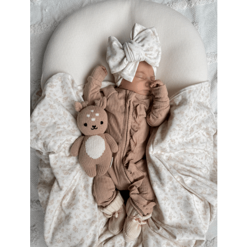 Frill Zip Romper | Teddy Rib Pointelle – Little and Fern