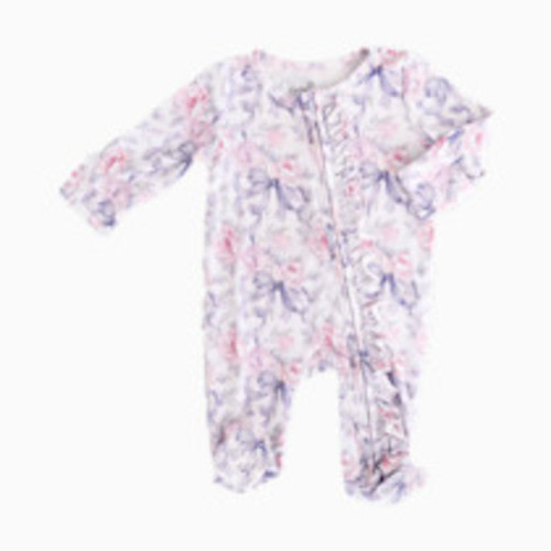 Caden Lane Ruffle Zipper Footie - Leighton's Lavender, Newborn