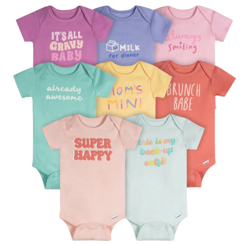 6-9 Months 8-Pack Baby Girls Super Happy Short Sleeve Onesies® Bodysuits – Gerber Childrenswear