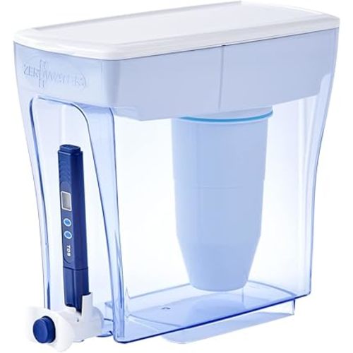 ZeroWater 20-Cup Ready-Pour 5-Stage Water Filter Dispenser with 0 TDS Water Filter – IAPMO Certified to Reduce Lead, Chromium, and PFOA/PFOS