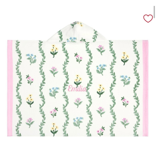 Stripe Floral Baby Beach Hooded Towel