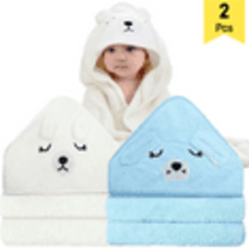 2 Pack Hooded Baby Towels - Premium Ultra Soft Organic Baby Bath Towel – Absorbent and Hypoallergenic Towels for Baby Boy Girl, Toddler, Newborn Essentials