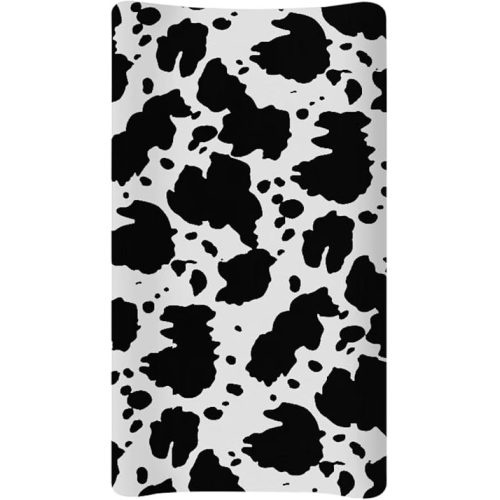 Cow Print Diaper Changing Pad Covers for Baby Boys Girl Super Soft Changing Mat Cover Infant Newborn Changing Table Sheet Fitted 32”x16” Changing Pad Covers