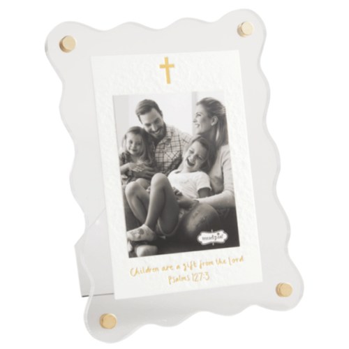 Acrylic Cross Frame – 3" x 4" Photo Frame | Mud Pie