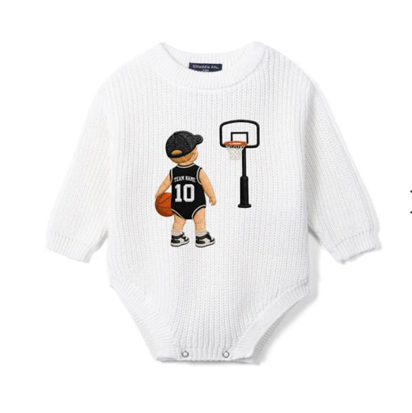 Custom Basketball Baby Romper | Personalized Game Day Outfit | SwaddleAn