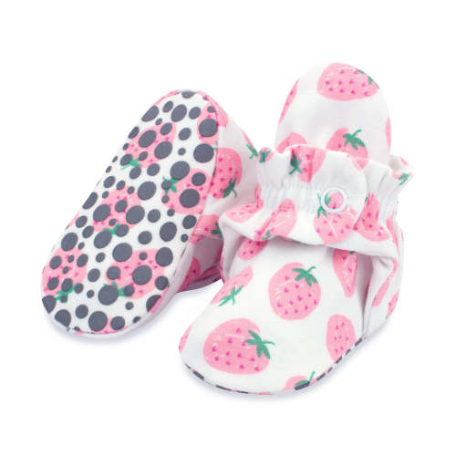 Strawberries Organic Cotton Gripper Baby Bootie - 3 M