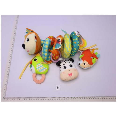 Stroller Toys, Car Seat Toys for Babies Infants 0-6 Months, Activity Spiral Plush Toys Hanging Toys Gift for Baby Boys and Girls 0 3 6 12 Months Newborn Sensory Toys with Rattles Squeaker Music -Blue