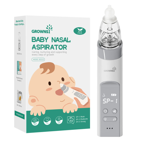 Grownsy Rechargeable Baby Nasal Aspirator, Electric Nose Sucker & Mucus Cleaner for Kids, Adults, White