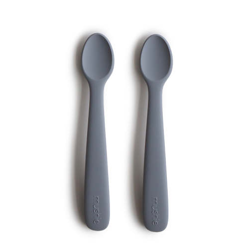 Baby Silicone Feeding Spoons (Blush/Shifting Sand) 2-Pack – Mushie